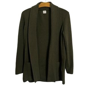 J. Crew Chelsea Sweater Blazer Open Front Cardigan Cotton Green Size Large